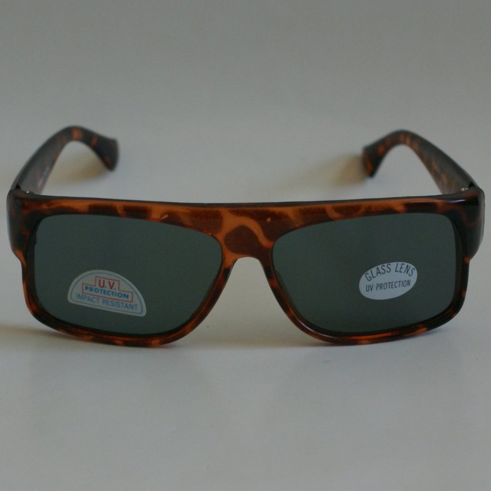 NWT TruVintage Rectangular giraffe tortoise frame smoke glass lens sunglasses